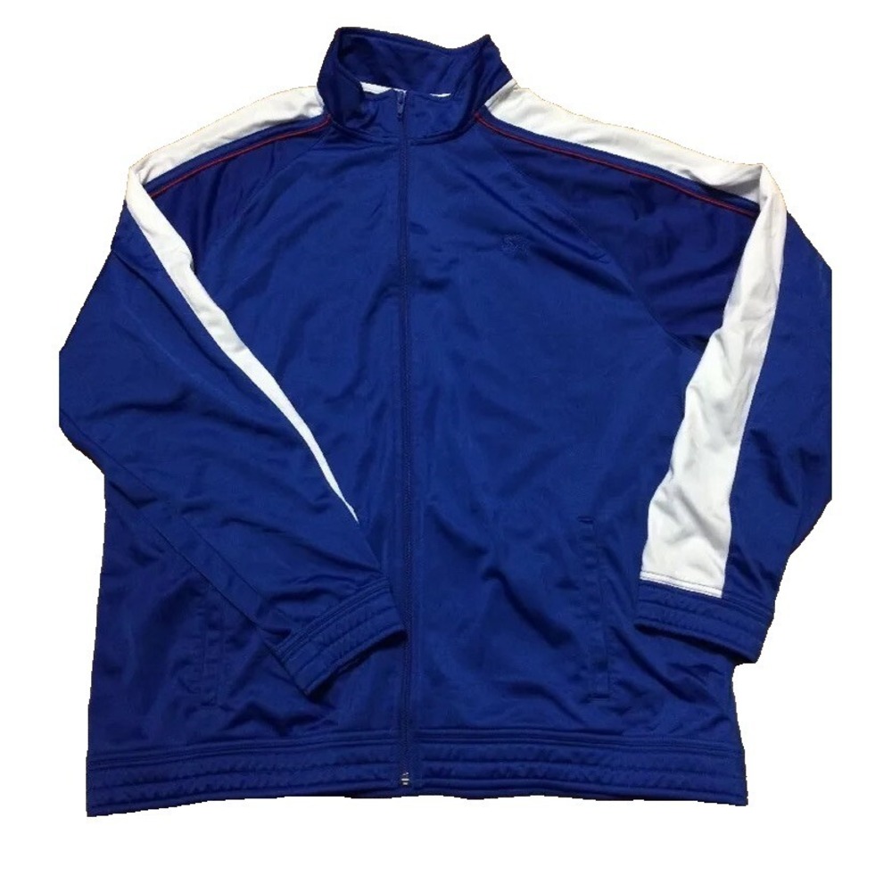 Vintage Starter Mens Track Jacket XL Blue White Stripe Full Zip RM42Y032